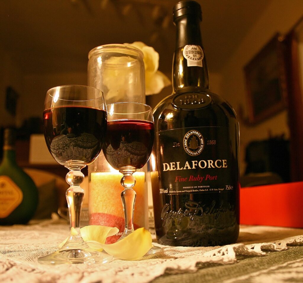 Glasses of port