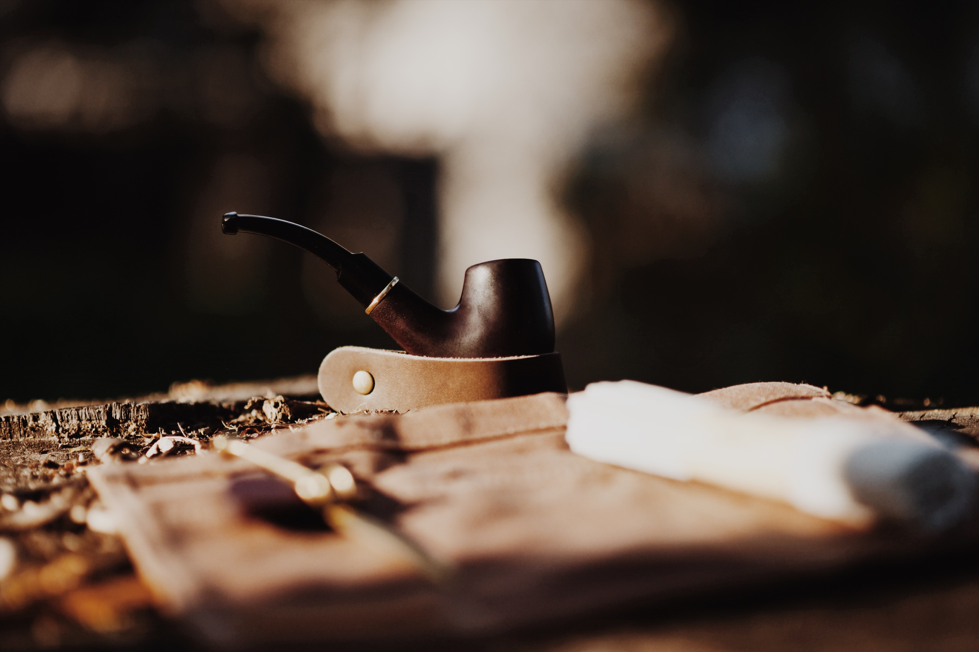 Pipe being rested on a stand