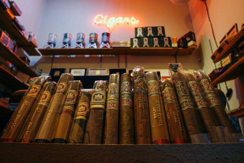 cigars on a shelf