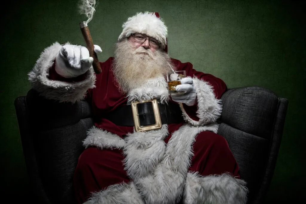 santa smoking a cigar
