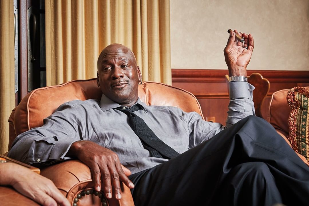 Michael Jordan smoking a cigar