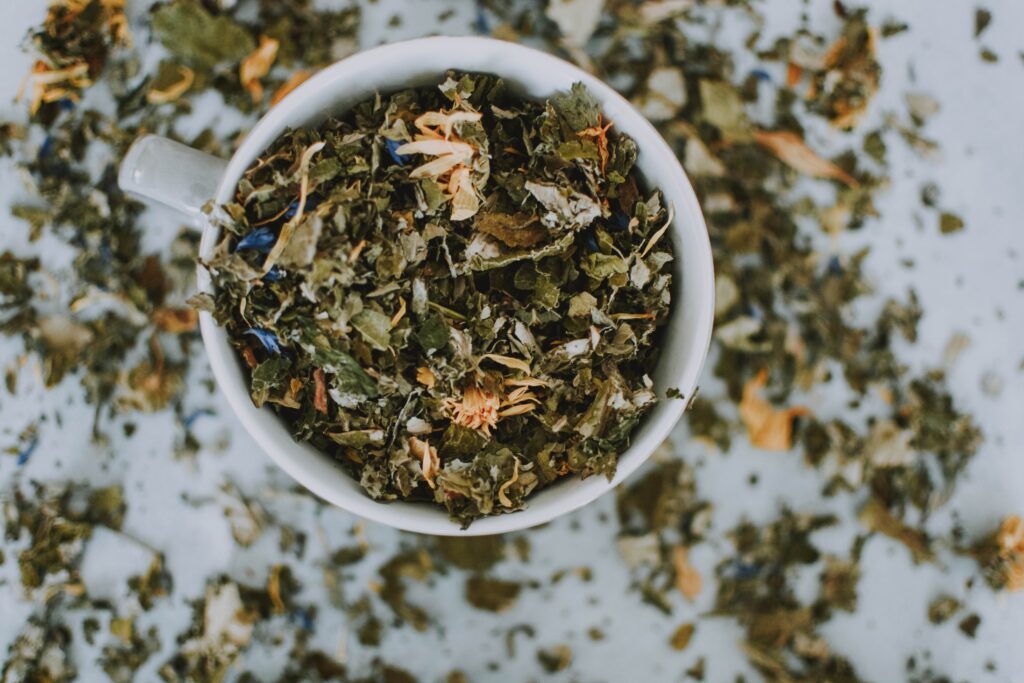 Bowl of dried herbs