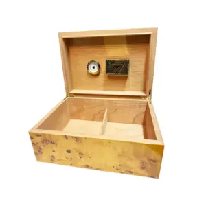Humidor Supreme Maple Burl Humidor - 50 Cigar Capacity