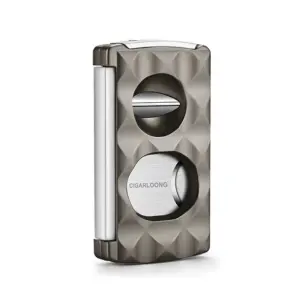 BLD 4-in-1 Double Cigar Cutter V-Cut and Punch - Nickel