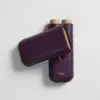 Bosquet Paris Purple Grained Calf Leather Cigar Case - 2 Cigars