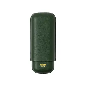 Bosquet Paris Forest Dark Green Grained Calf Leather Cigar Case - 2 Cigars