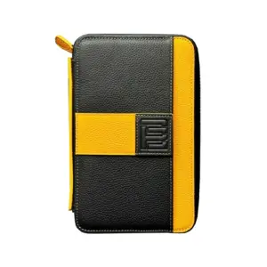 Project Carbon Black and Mustard Leather Travel Case - 5 Cigars