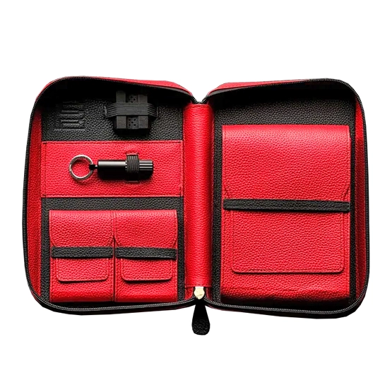 Project Carbon Red & Black Leather Travel Case - 5 Cigars - Image 2