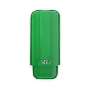 VSB Green Leather Cigar Case - 2 Robusto
