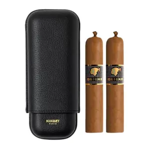 Bosquet Black 2 Finger Leather Case and Double Cohiba Behike 52 Christmas Cigar Deal