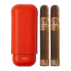 Bosquet Red 2 Finger Leather Case and Double Romeo y Julieta Linea de Oro Dianas Christmas Cigar Deal
