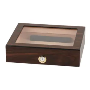 Walnut Humidor with Glass Top for 20 cigars