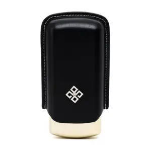 Alestimo Cigar Case for 2 Cigars - Black and Gold